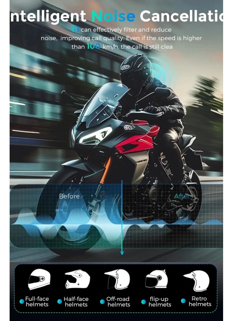 BT68 Kameralı intercom Kask Kulaklık IP65 1080P 1500mAh 32gb TF Kart Dahil