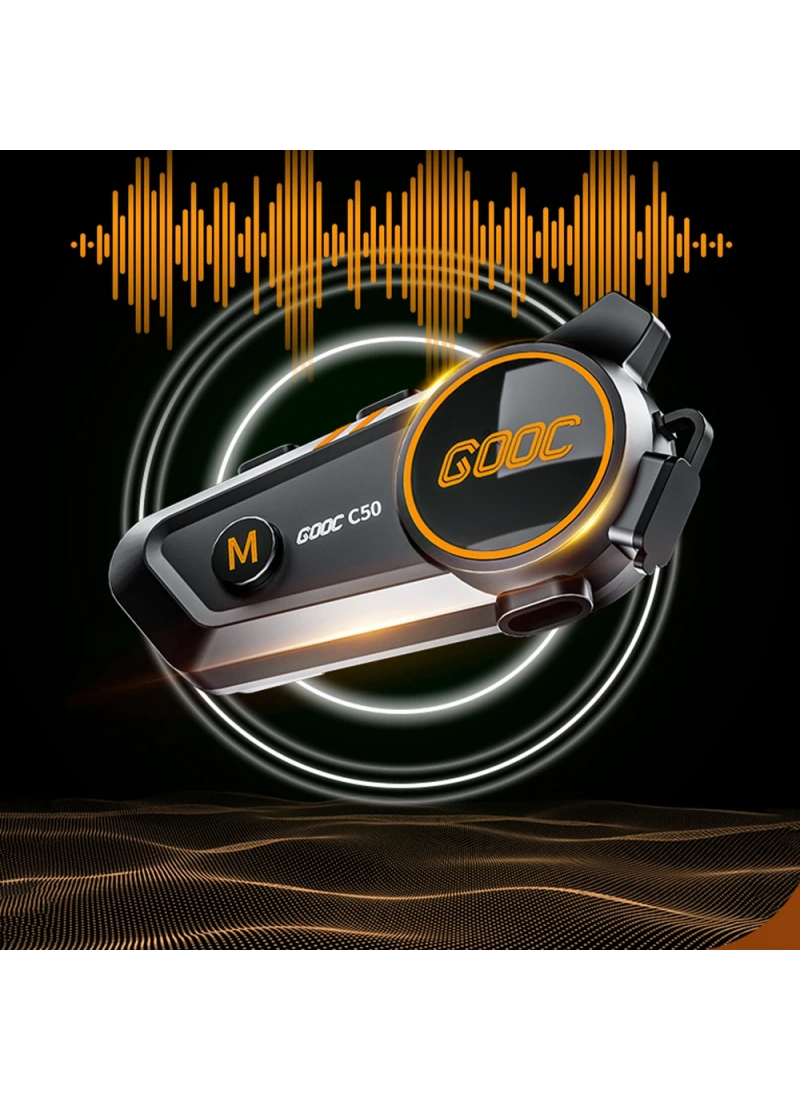 C50 Motosiklet Kask Kulaklık 1100 Mah Rgb Işıklı Bluetooth Kulaklık IP67