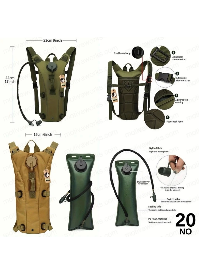 44CM Camelbak Suluk Sırt Çantası Haki Yeşil 2LT, Suluklu Çanta NO20