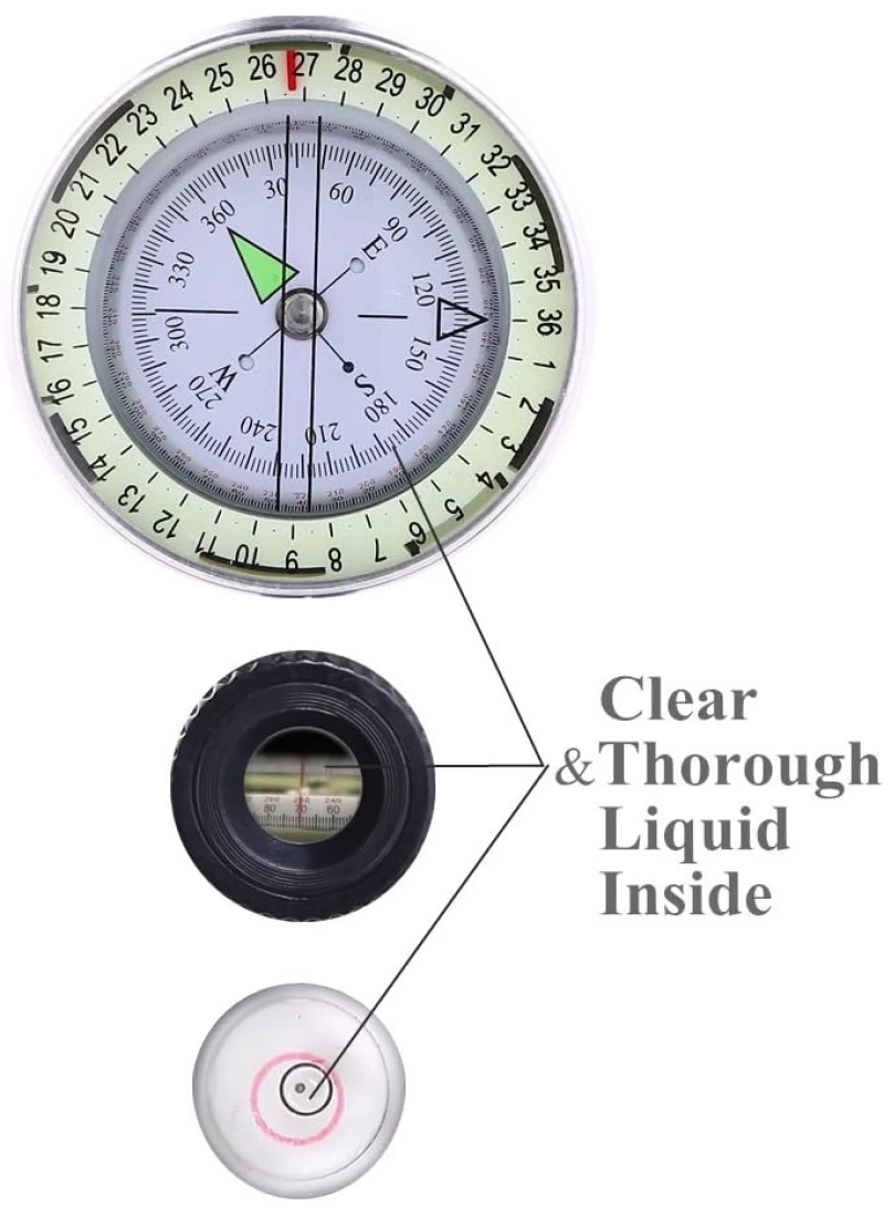 Hiking Survival Compass Military Grade Waterproof Scout Compass Gift for Kids Backpack Camping Hiking Map Navigation