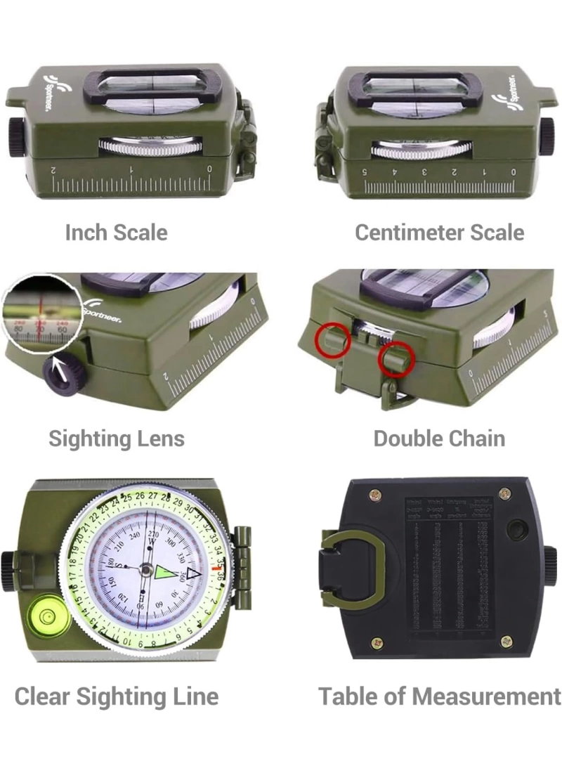 Hiking Survival Compass Military Grade Waterproof Scout Compass Gift for Kids Backpack Camping Hiking Map Navigation