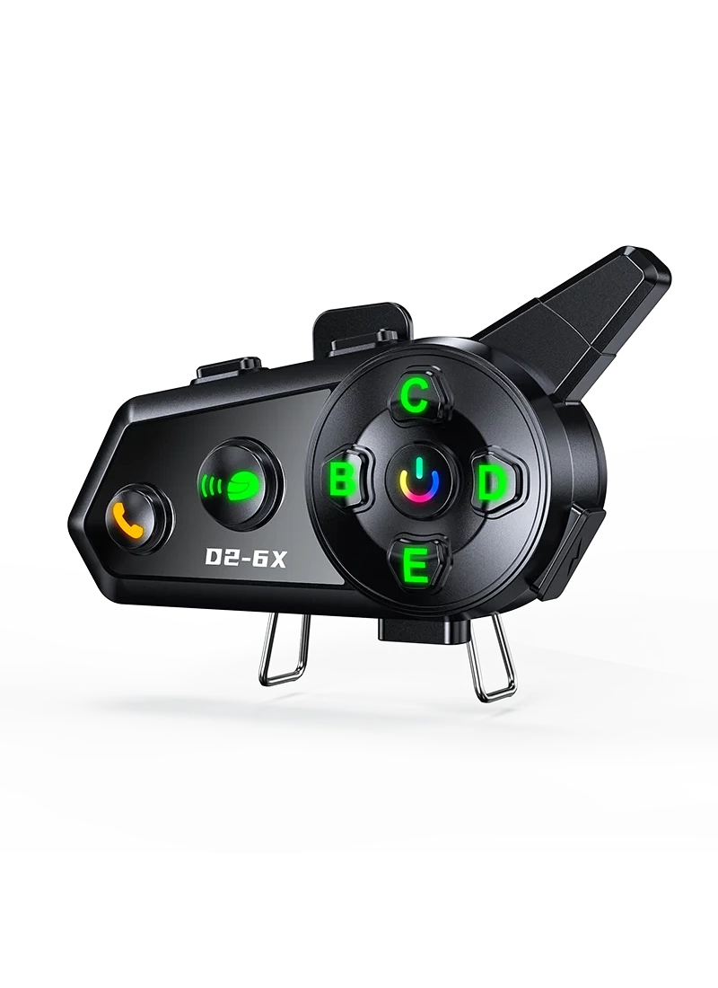 D2 6X Grup İntercom Kask Kulaklığı Müzik Paylaşımı Grup Konuşma 1000m Menzil Uyumlu Markalar