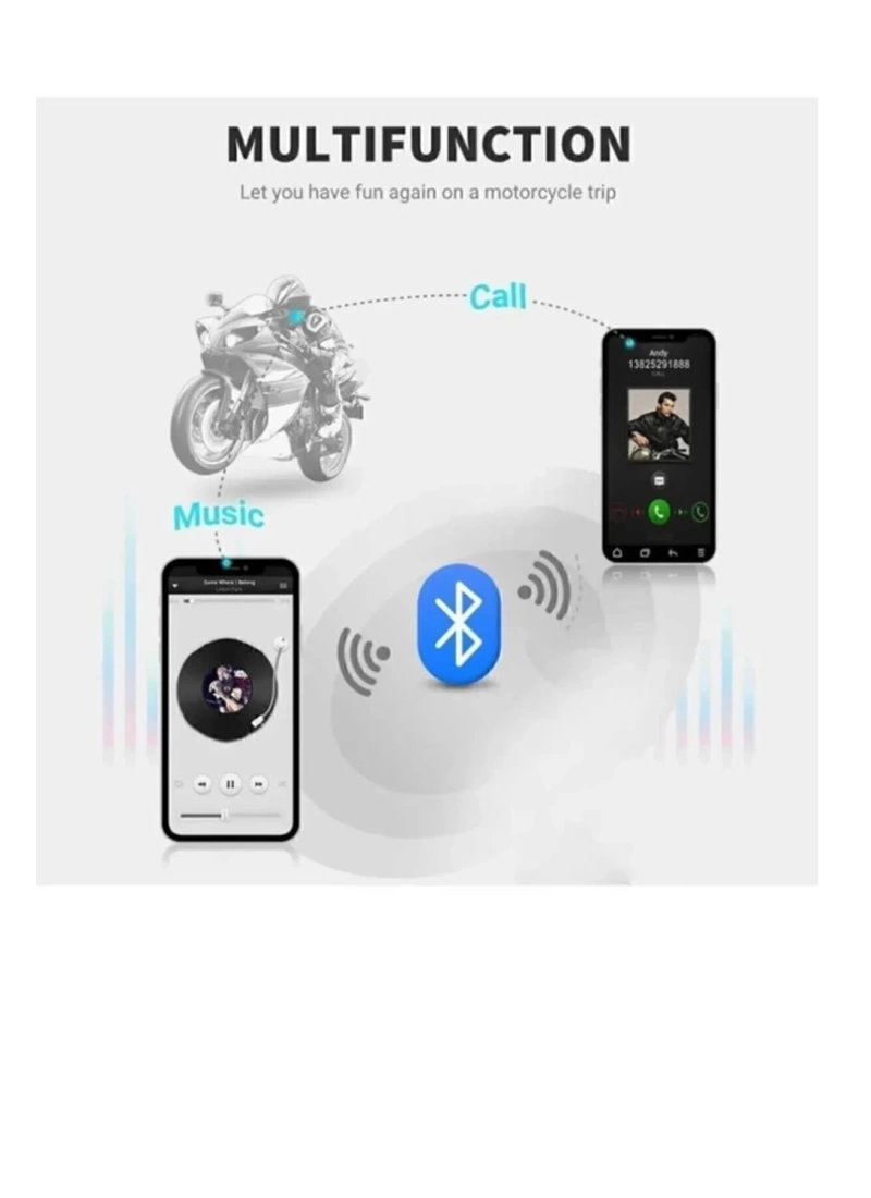 D60 Motosiklet Kask Kulaklığı Bluetooth Intercom RGB Işıklı Intercom