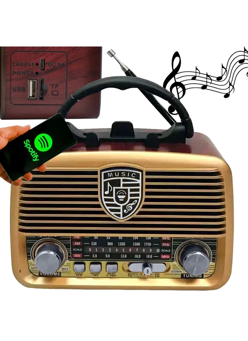 Everton Rt-845 Retro Güneş Enerjili Panelli Bluetooth Kablosuz Nostaljik Radyo