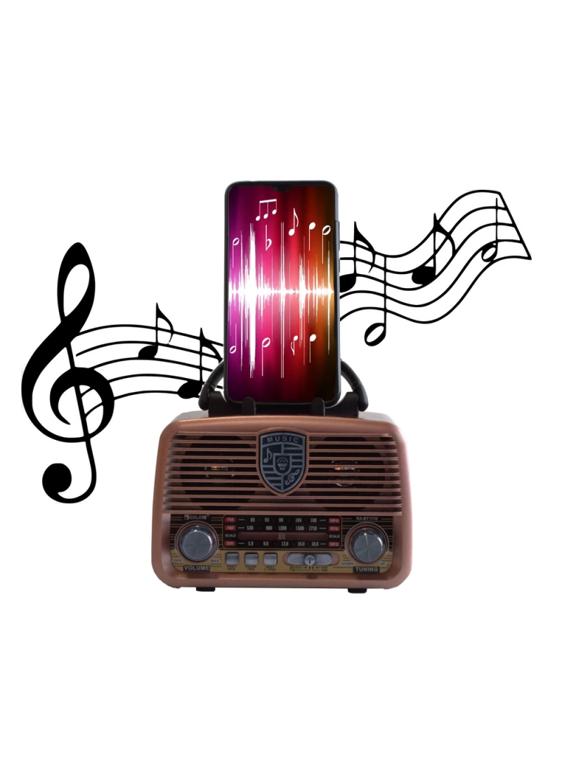 Everton Rt-845 Retro Güneş Enerjili Panelli Bluetooth Kablosuz Nostaljik Radyo