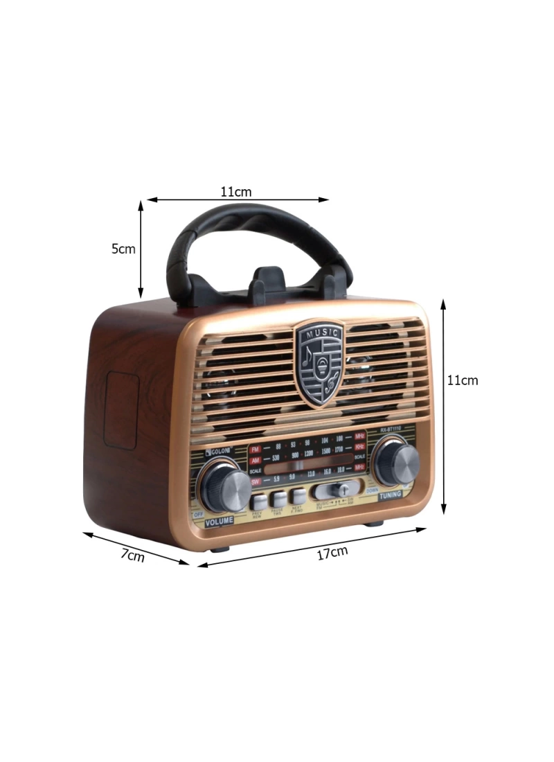 Everton Rt-845 Retro Güneş Enerjili Panelli Bluetooth Kablosuz Nostaljik Radyo