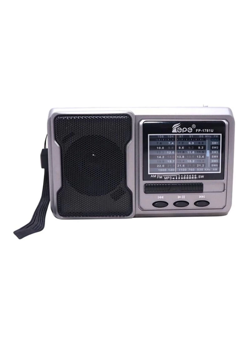 Fepe FM Radyolu Bluetoothlu Pilli + Şarjlı Cep Radyosu + El Feneri | FM/AM/SW/BT Özellikli Deprem Afet Radyosu