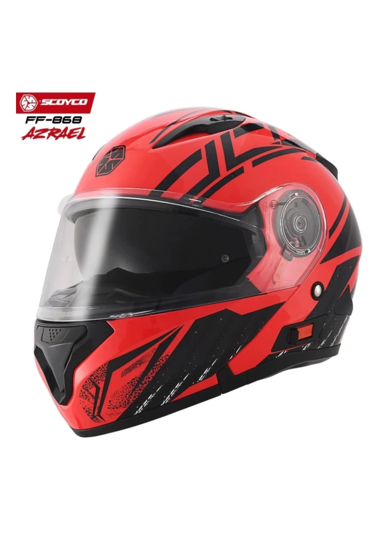 FF-868 Çene Açılır Kask Güneş Vi̇zörlü Azrael Kırmızı