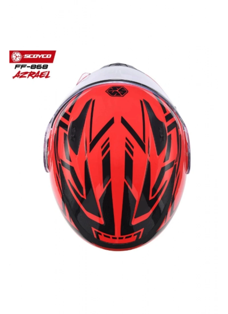 FF-868 Çene Açılır Kask Güneş Vi̇zörlü Azrael Kırmızı
