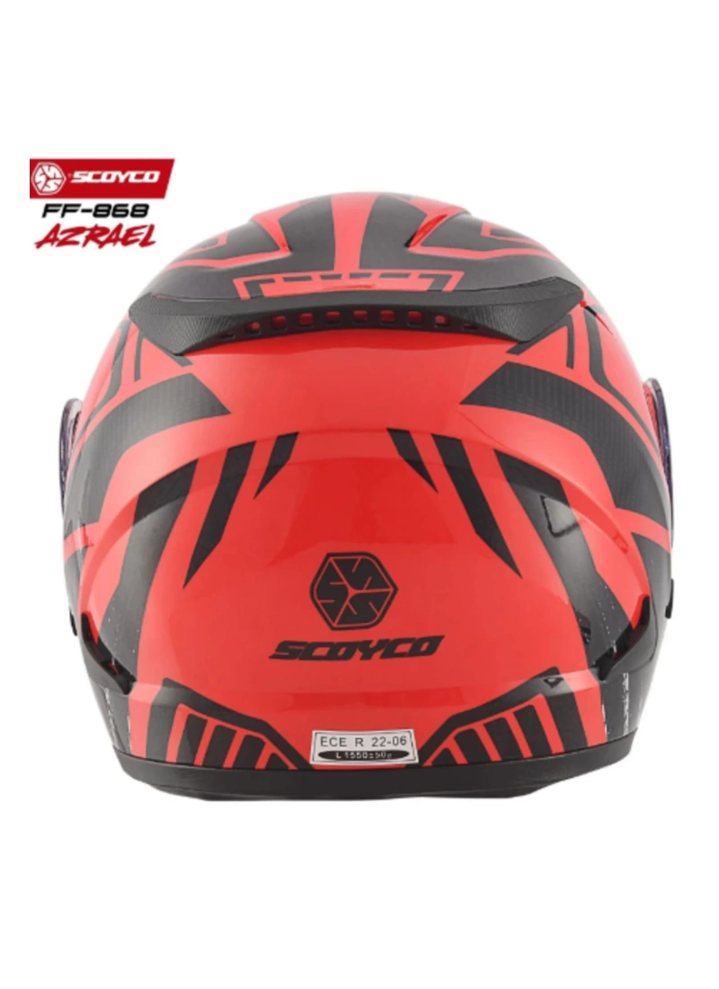 FF-868 Çene Açılır Kask Güneş Vi̇zörlü Azrael Kırmızı