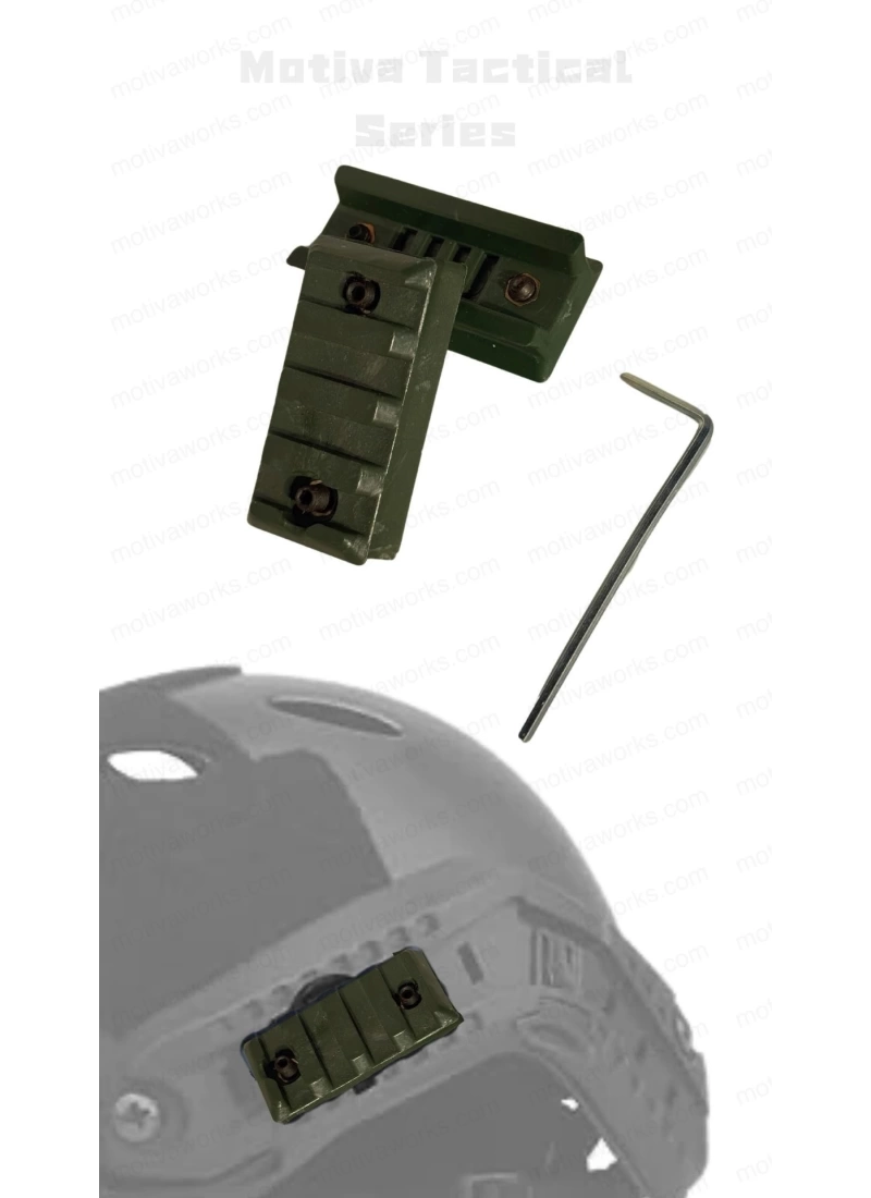 Hızlı Kask Yan Ray Montaj Adaptörü 22mm Picatiny Taktik Kask Aksesuarları için Haki Yeşil