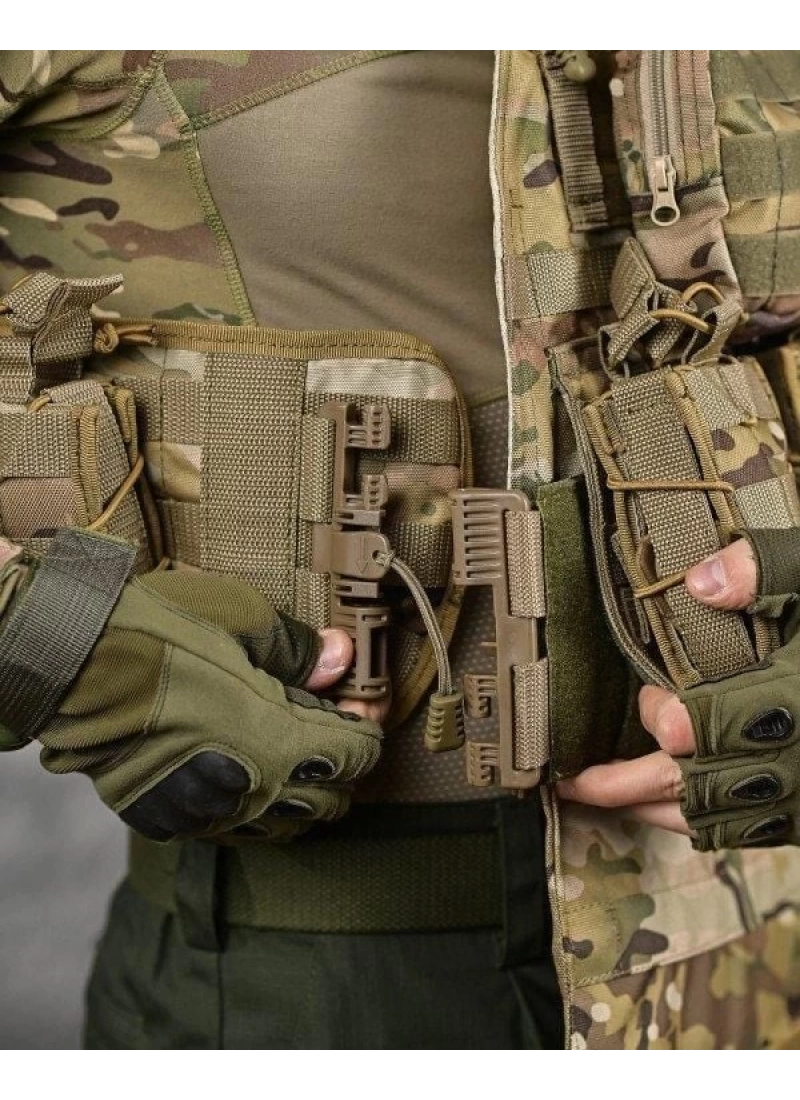 Multicam Kamuflaj Hücum Yeleği Askeri Airsoft Çek Kurtul Kasık Korumalı