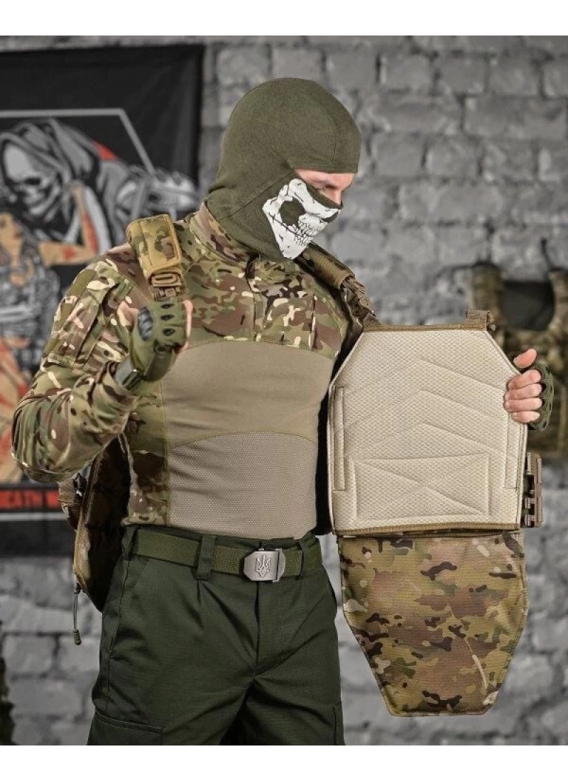 Multicam Kamuflaj Hücum Yeleği Askeri Airsoft Çek Kurtul Kasık Korumalı