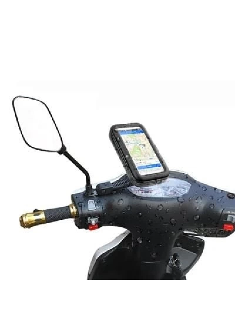 JX-100 XL 6.5 Motorsiklet ve Bisiklet Telefon Tutucu Ayna Bağlantılı