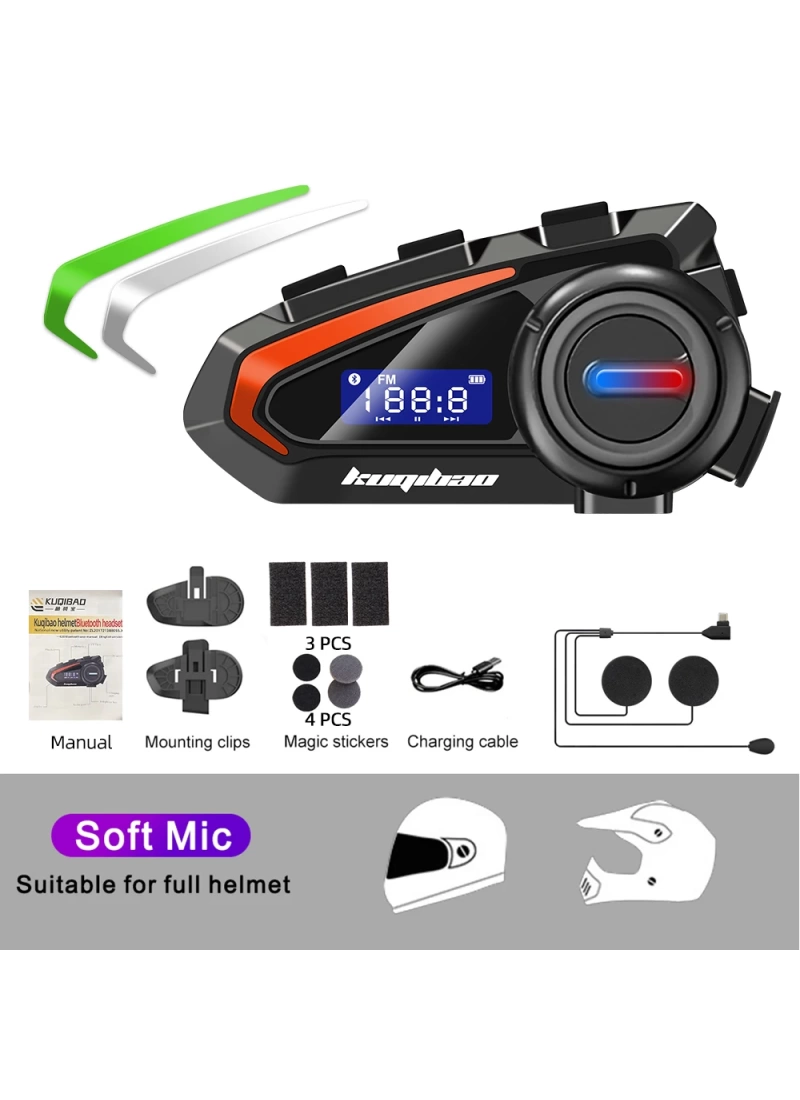 K20 FM BT 5.1 Kulaklık Sesli Asistan Gürültü Engelleme Su Geçirmez Kask Kulaklığı