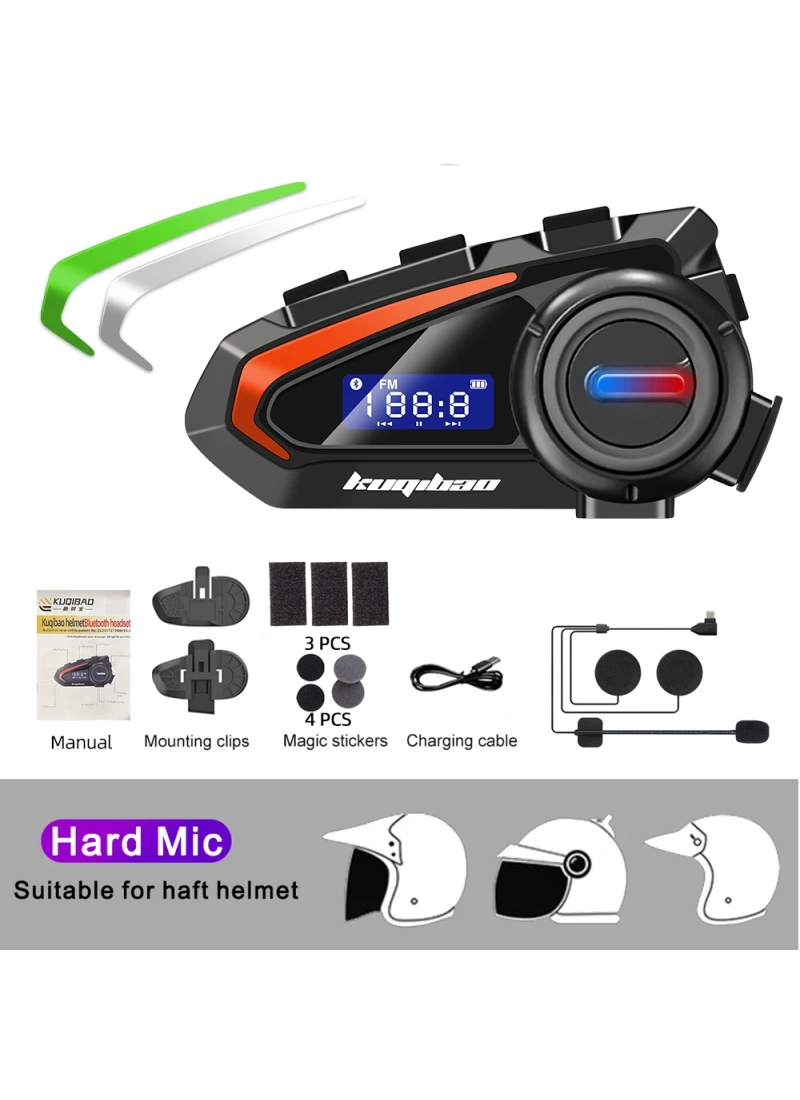 K20 FM BT 5.1 Kulaklık Sesli Asistan Gürültü Engelleme Su Geçirmez Kask Kulaklığı