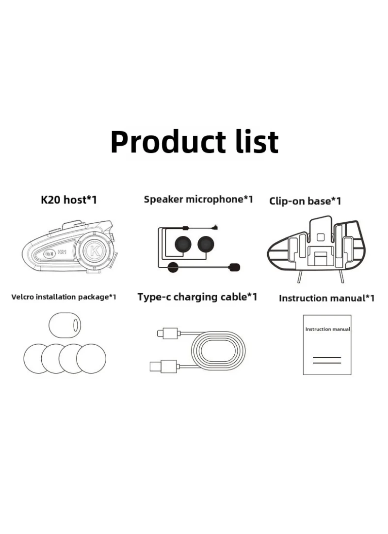 K21 intercom BT 5.3 1200mah 30H Ledli Asistanlı Gürültü Önlemeli IPX6 Waterproof Motosiklet Kask Kulaklığı