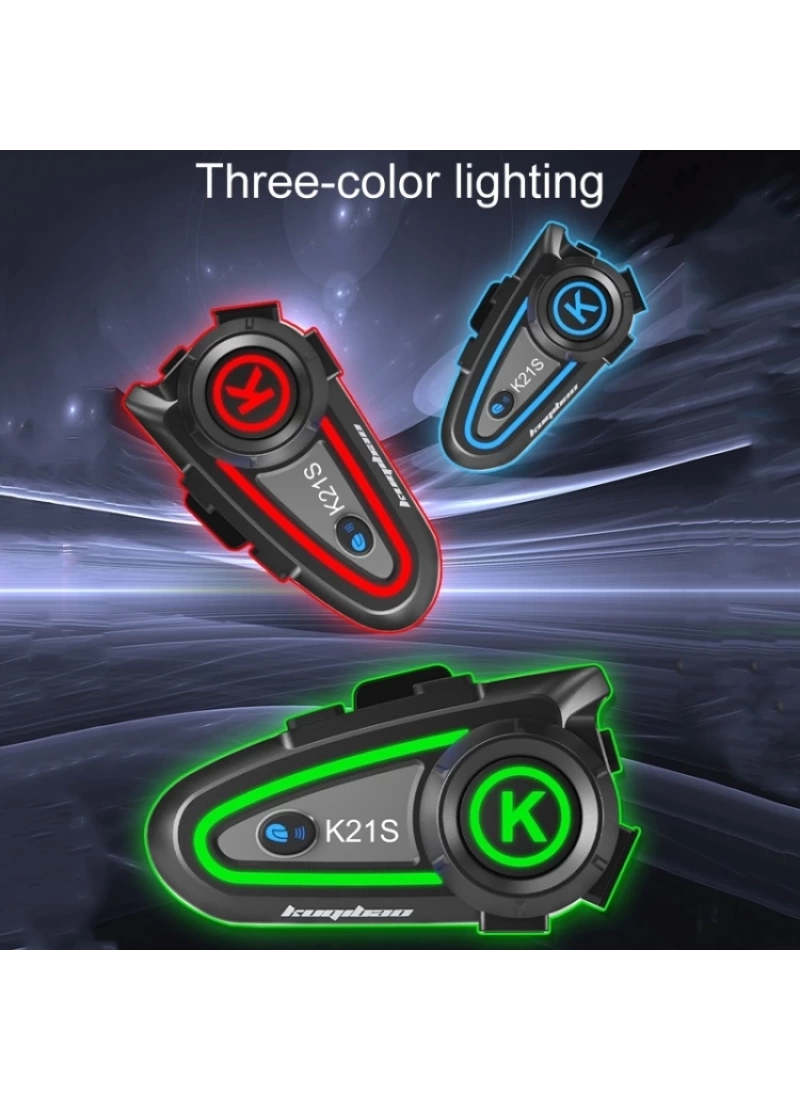 K21S 2X interkom BT 5.3 RGB Asistanlı 1200mah Gürültü Önleme Motosiklet Kask Kulaklığı