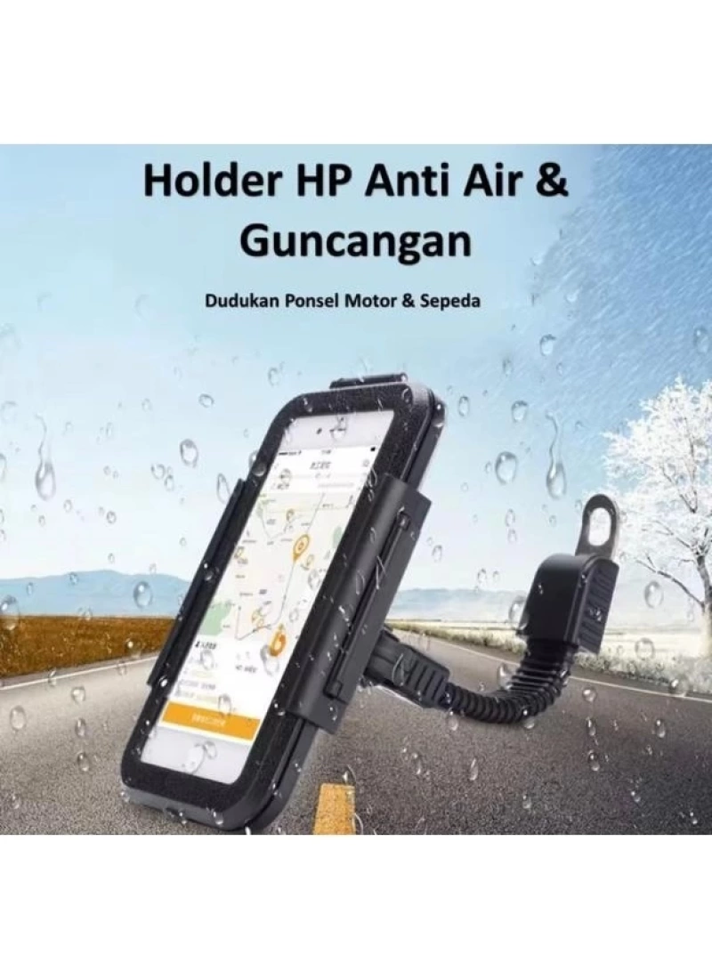 M3B Su Geçirmez Motosiklet Telefon Tutucu Ayna Bağlantılı Kaymaz Teleskopik 360 Derece Açılı