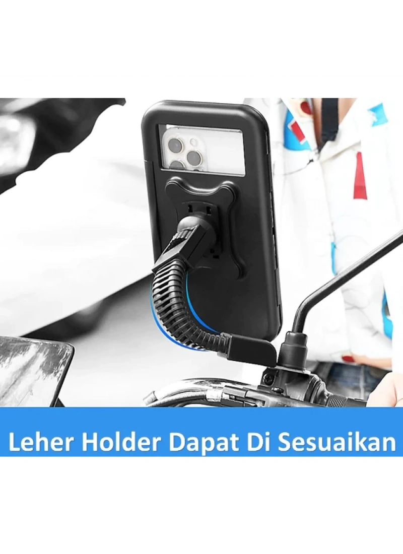 M3B Su Geçirmez Motosiklet Telefon Tutucu Ayna Bağlantılı Kaymaz Teleskopik 360 Derece Açılı