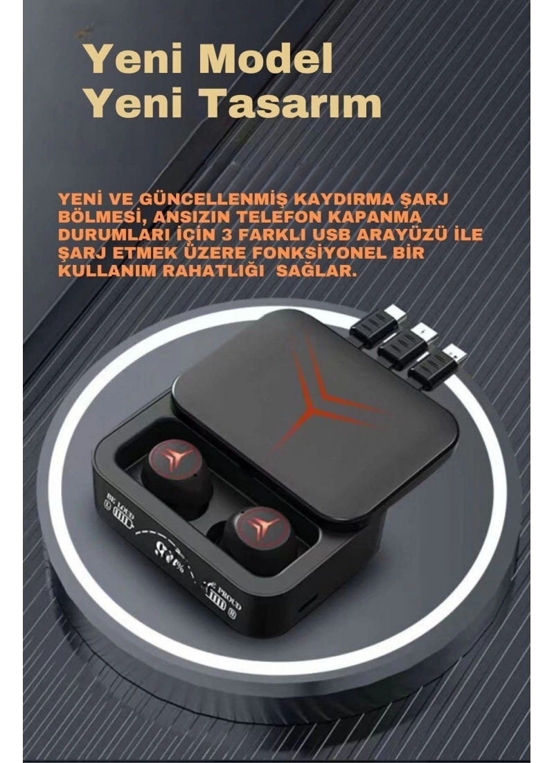 M88 Plus Enc ve Powerbank 1200mAh Özellikli Kablosuz Dokunmatik Kulakiçi Bluetooth Kulaklık