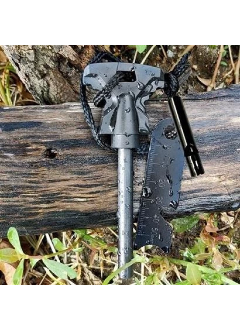 Magnezyum Ateş Başlatıcı Düdüklü Hayatta Kalma Ürünü – Magnezyum Çubuk,Kıvılcım Çubuğu, Su Geçirmez Metal Düdük Hediyeli