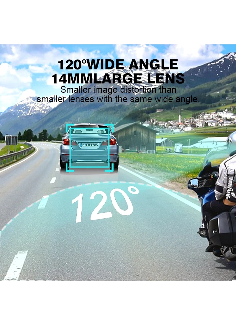 Maxto M3S Akıllı Kameralı BT 5.0 Kask intekom, FM, HD Video, Suya Dayanıklı, Geniş Açılı Lensli