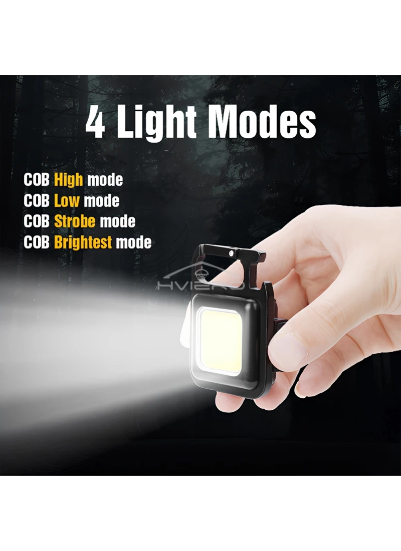 Mini El Feneri Anahtarlık Taşınabilir LED Şarj Edilebilir İş Acil Durum Cep Feneri Çok Fonksiyonlu Güçlü COB Açık Kamp Karabina