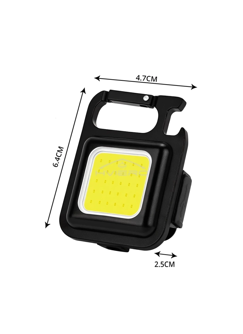 Mini El Feneri Anahtarlık Taşınabilir LED Şarj Edilebilir İş Acil Durum Cep Feneri Çok Fonksiyonlu Güçlü COB Açık Kamp Karabina
