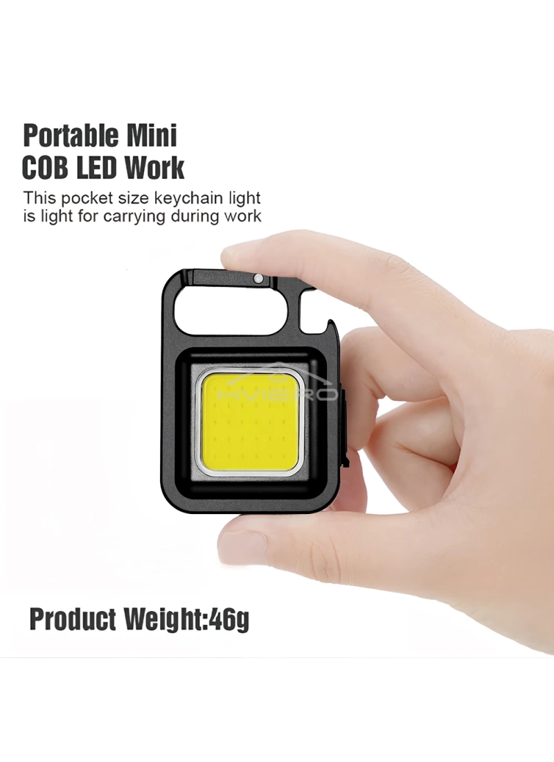 Mini El Feneri Anahtarlık Taşınabilir LED Şarj Edilebilir İş Acil Durum Cep Feneri Çok Fonksiyonlu Güçlü COB Açık Kamp Karabina