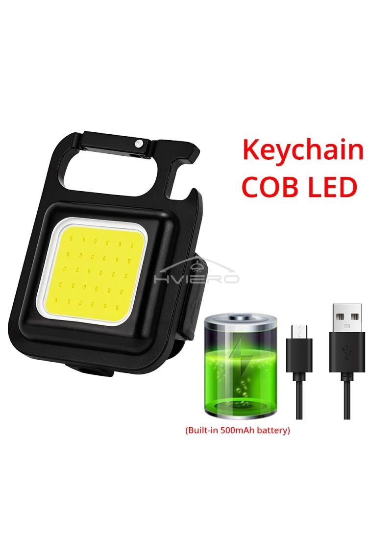 Mini El Feneri Anahtarlık Taşınabilir LED Şarj Edilebilir İş Acil Durum Cep Feneri Çok Fonksiyonlu Güçlü COB Açık Kamp Karabina