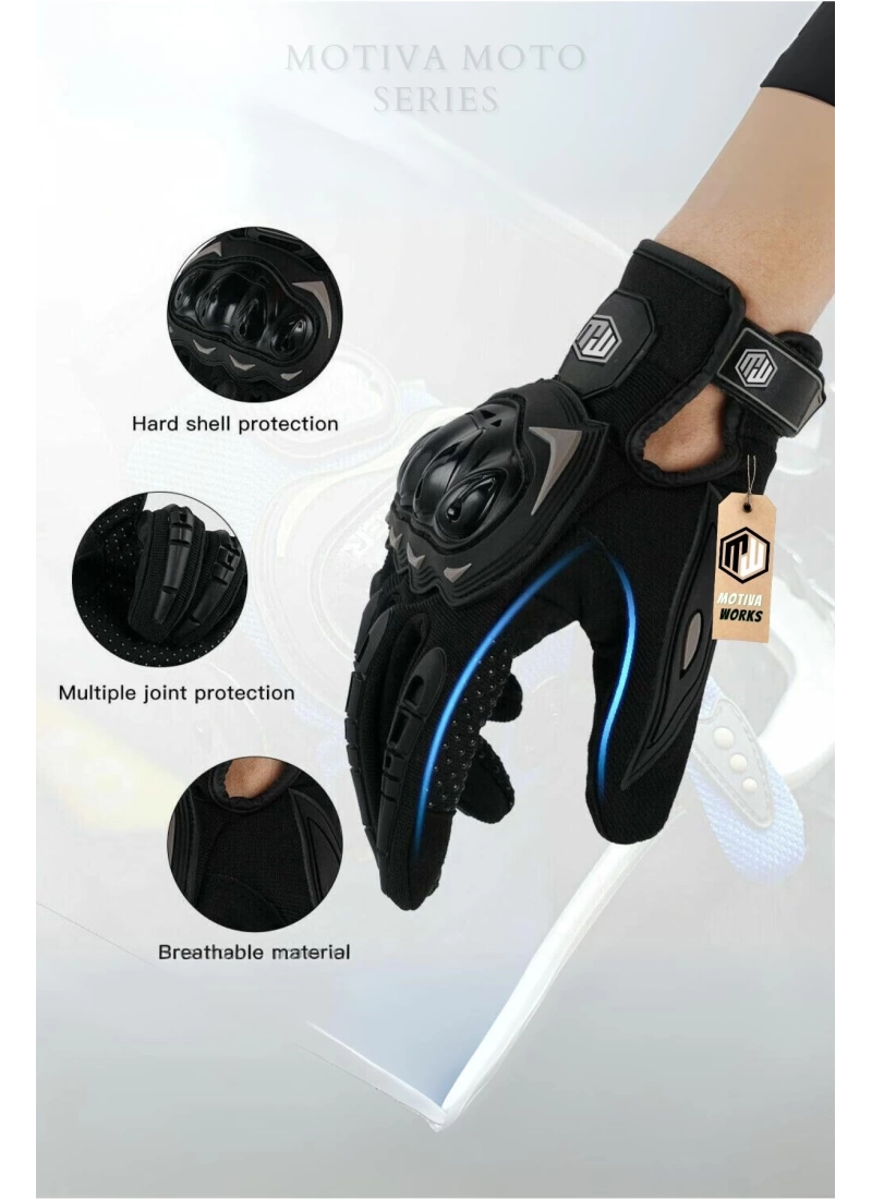 Motiva Works Siyah Unisex Motosiklet Eldiveni Dokunmatik M314B
