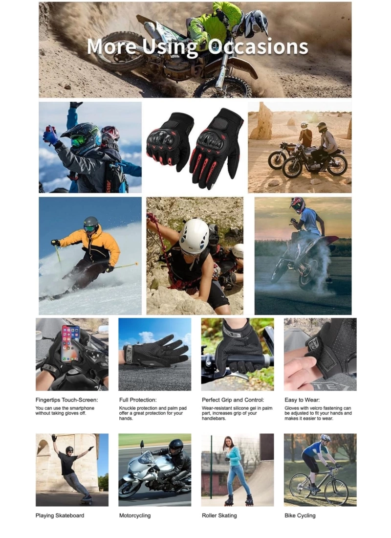 Motiva Works Siyah Unisex Motosiklet Eldiveni Dokunmatik M314B
