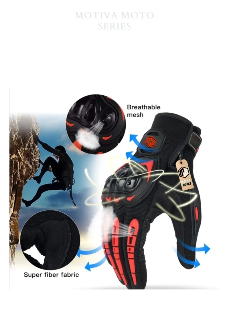 Motiva Works Sword Siyah Motosiklet Eldiveni Dokunmatik M313B