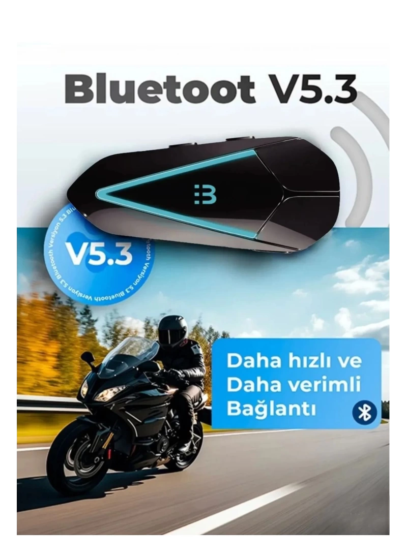 C60 2X Motosiklet Kask intercom Kulaklık RGB Işıklı Bluetooth 5.3 Çift Telefon Bağlantı Kask Kulaklığı Siyah