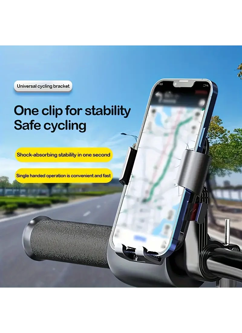 Motosiklet Bisiklet Scooter Telefon Tutucu Şok Emici 360 Dönebilen Otomatik Kavrama Pratik Açılma