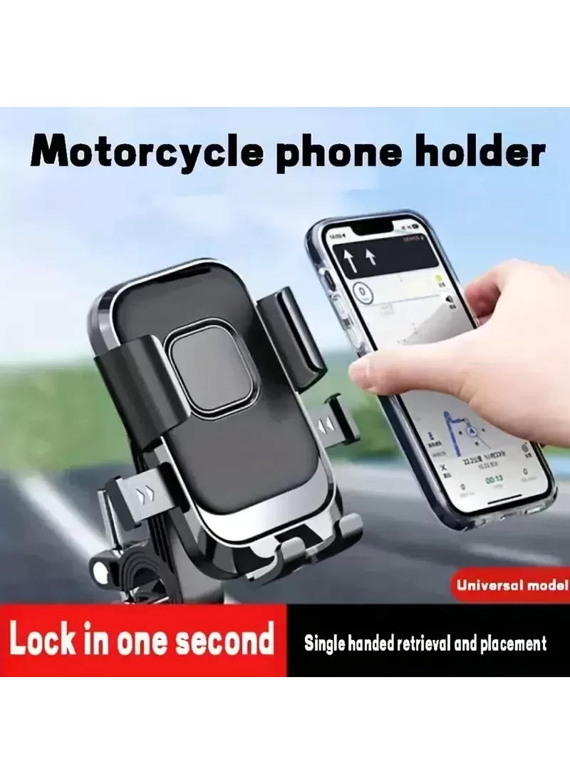 Motosiklet Bisiklet Scooter Telefon Tutucu Şok Emici 360 Dönebilen Otomatik Kavrama Pratik Açılma