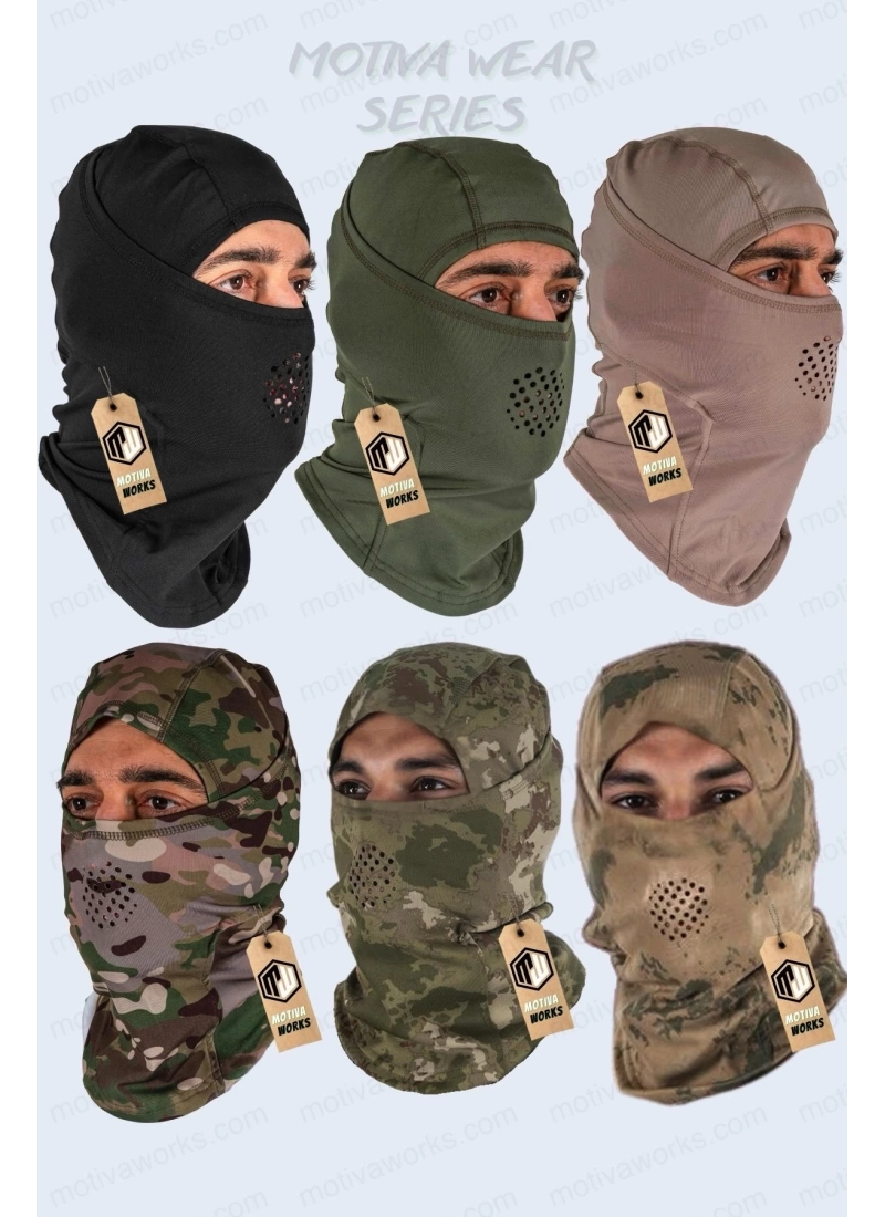Motosiklet Outdoor Taktik Askeri Boyunluk Maske Balaklava Haki Yeşil