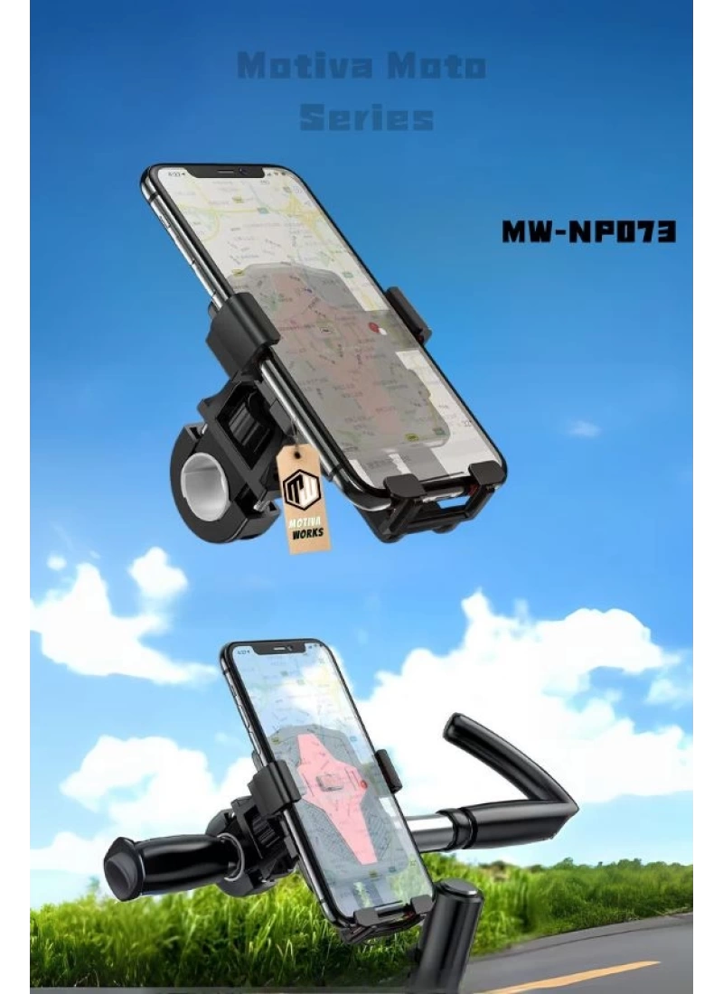 Motosiklet Telefon Tutucu Güçlü Gidon Bağlantılı 4.5 ila 7.0 inch Oversize Evrensel Model MNP073