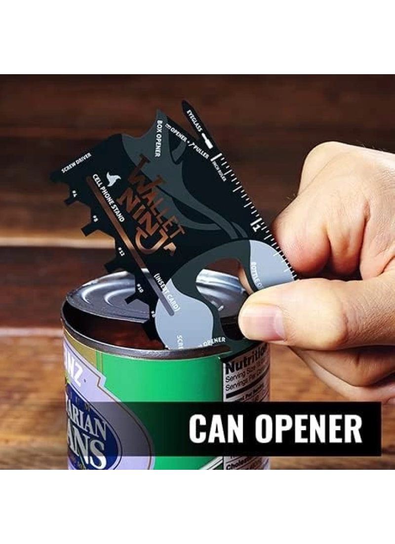 Wallet Ninja 18’i 1 Arada Kredi Kartı Boyutunda Multitool – Çakı, Açacak, Tornavida, Telefon Standı ve Daha Fazlası