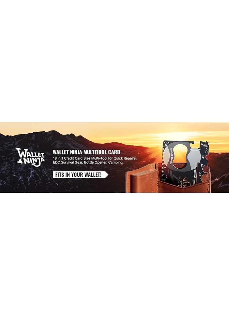 Wallet Ninja 18’i 1 Arada Kredi Kartı Boyutunda Multitool – Çakı, Açacak, Tornavida, Telefon Standı ve Daha Fazlası