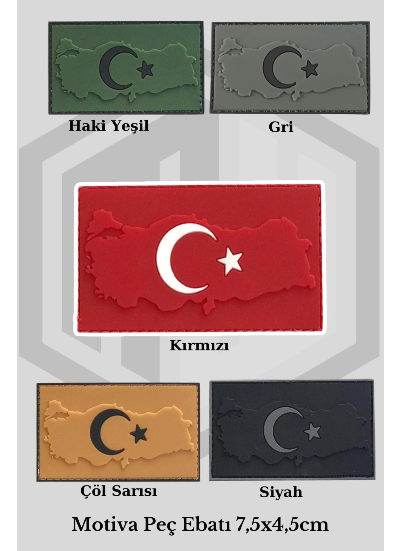 Peç Bayrak Cırtlı Türk Bayrak Haritalı Model 7,5x4,5cm