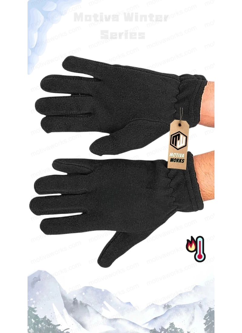 Polar Eldiven Siyah Motosiklet Outdoor Bisiklet Balıkçı Asker Polis Polar Eldiveni
