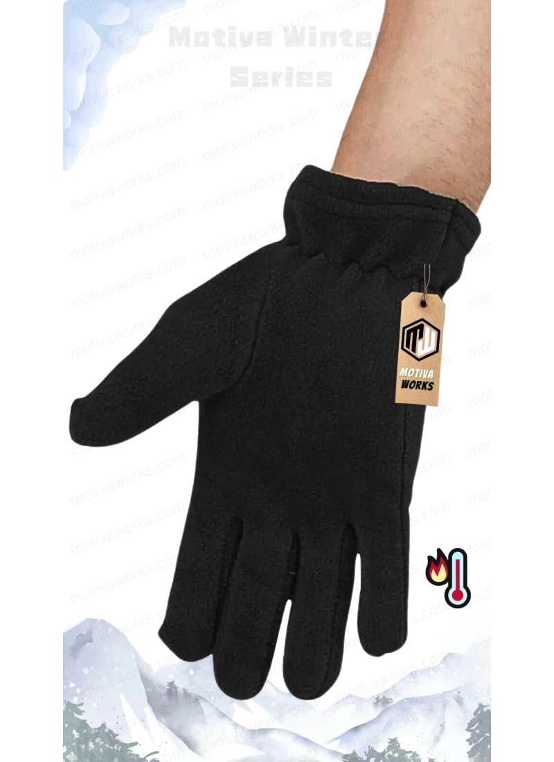 Polar Eldiven Siyah Motosiklet Outdoor Bisiklet Balıkçı Asker Polis Polar Eldiveni