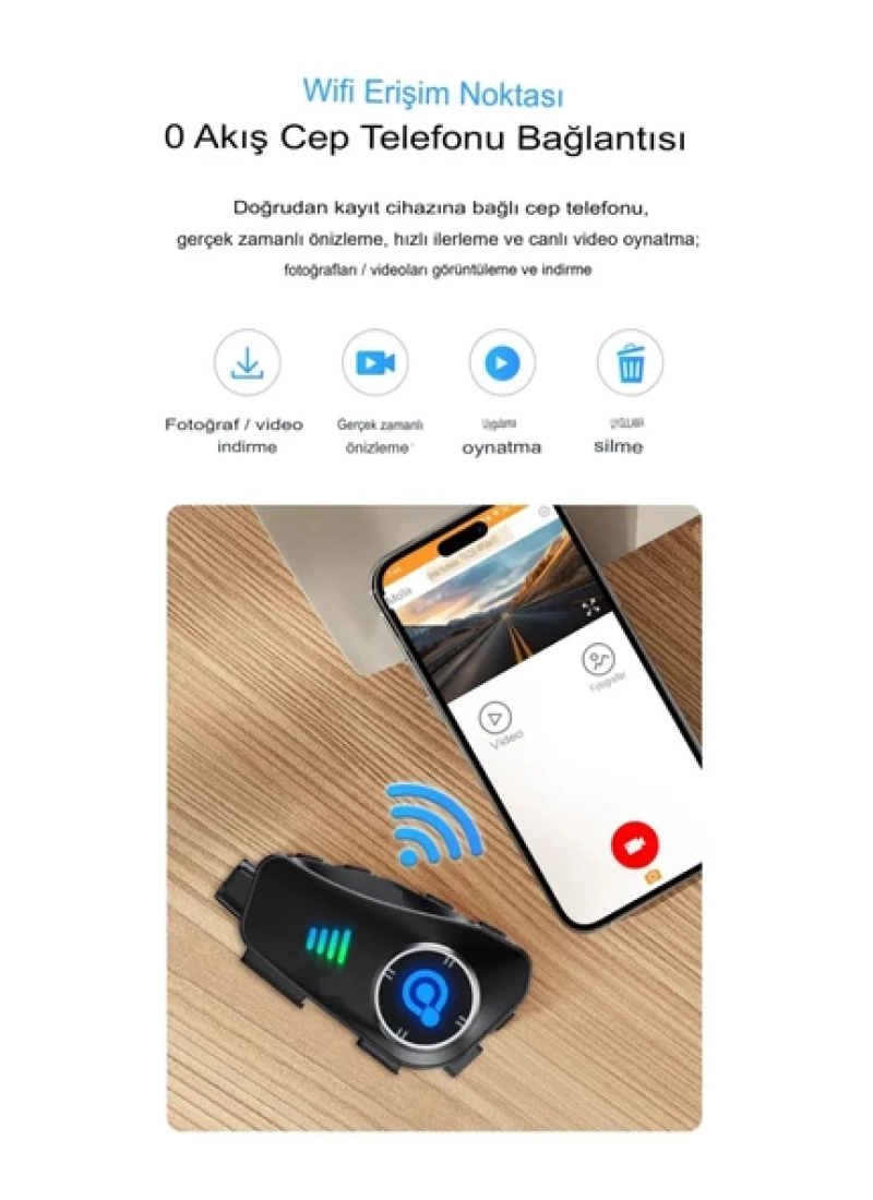 Q28 Motosiklet Kask Bluetooth Kulaklık 1080p Kamera Interkom Kulaklık Su Geçirmez Intercom