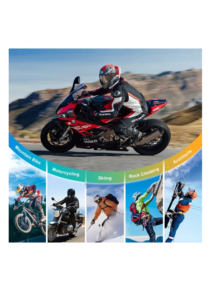 Q28 Motosiklet Kask Bluetooth Kulaklık 1080p Kamera Interkom Kulaklık Su Geçirmez Intercom