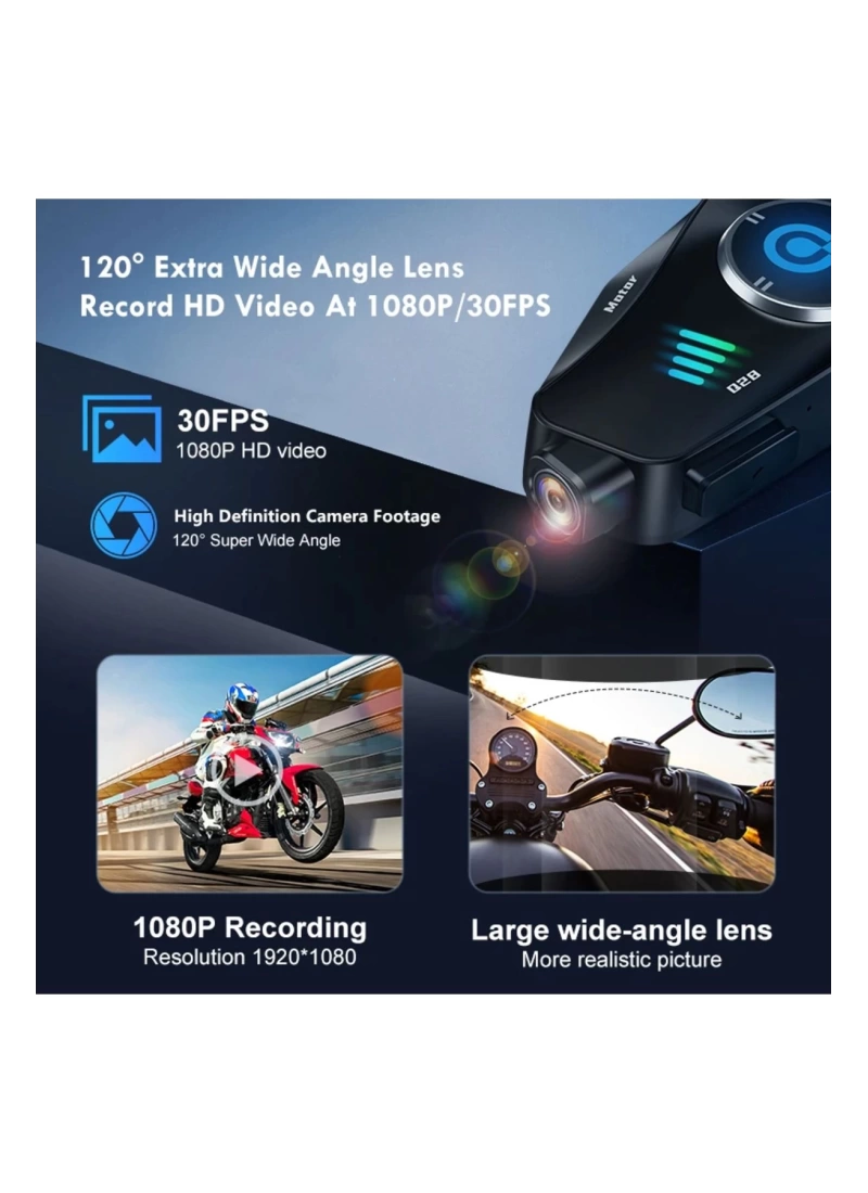 Q28 Motosiklet Kask Bluetooth Kulaklık 1080p Kamera Interkom Kulaklık Su Geçirmez Intercom
