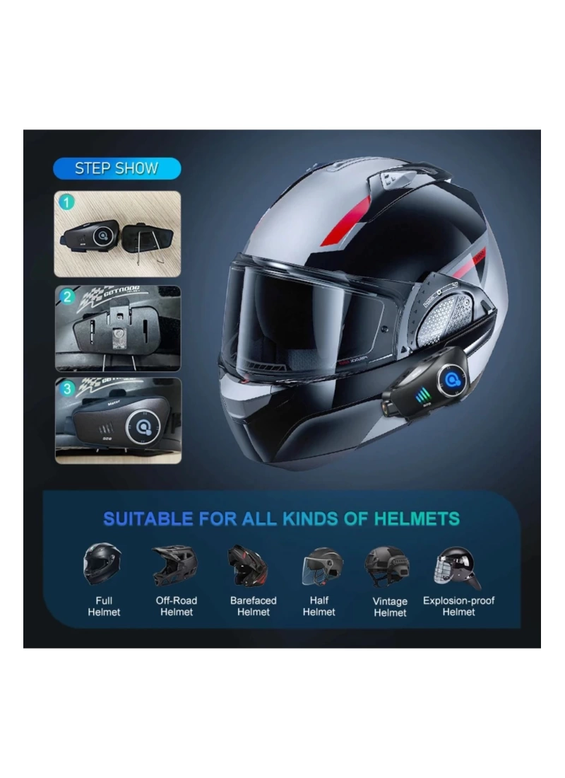 Q28 Motosiklet Kask Bluetooth Kulaklık 1080p Kamera Interkom Kulaklık Su Geçirmez Intercom