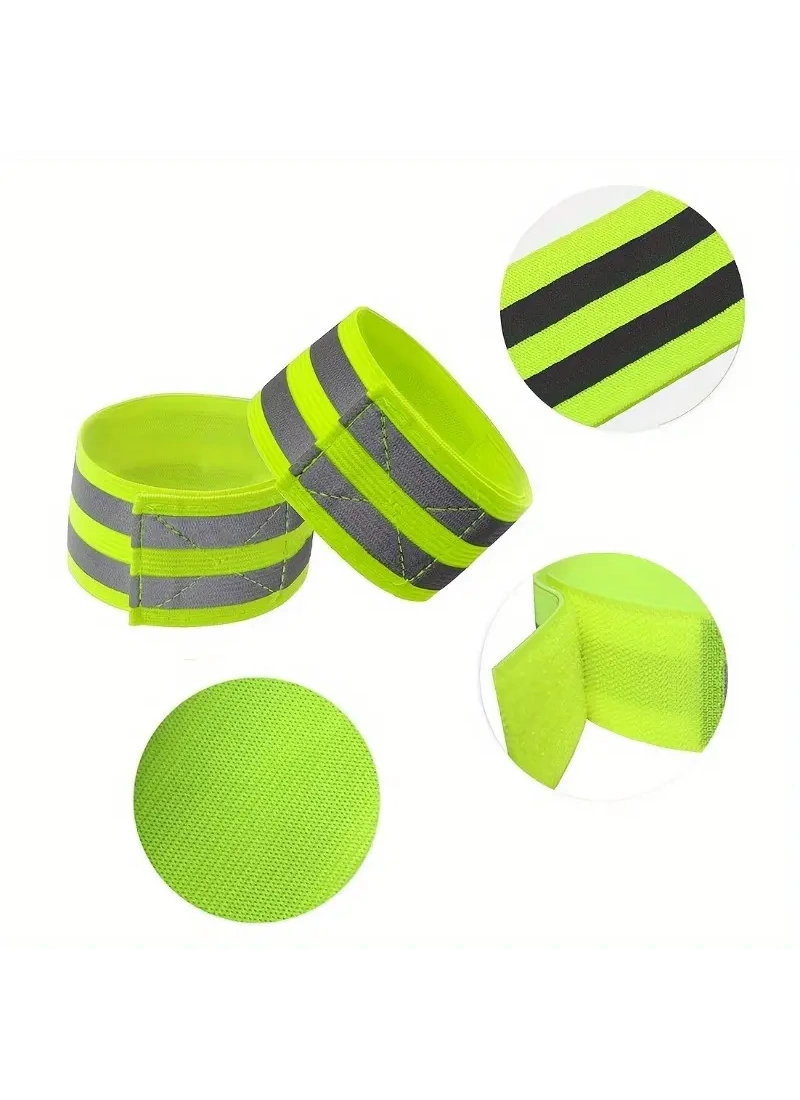 Reflective Sleeve Leg and Waist Green Phosphor Neon Bicycle, Motorcycle,Scooter Night Warning Warning Tape