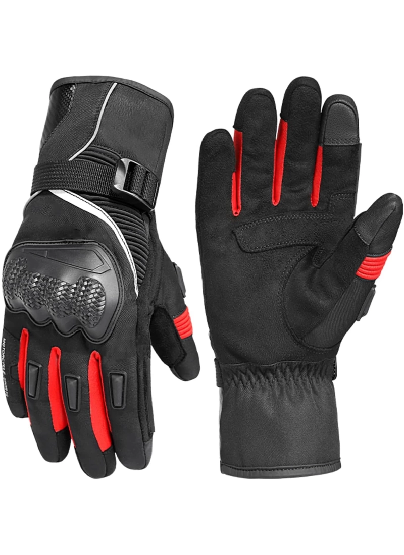 Scoyco MC83 WaterProof Kışlık Motosiklet Eldiveni Silecekli (Kırmızı)